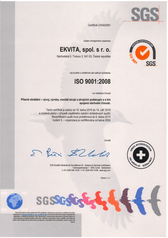 ISO certifikát 9001:2015